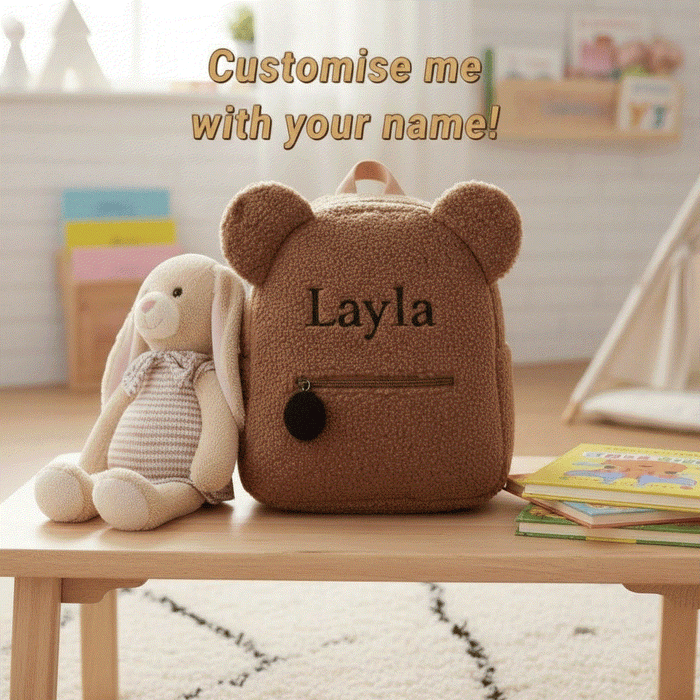 Custom Name Teddy Bear Backpack