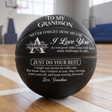 To My Grandson Never Forget How Much I Love You | Personalized Basketball