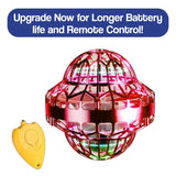 Galaxy Lights Flying Magic Orb toy with colorful LED lights and remote control for kids' interactive play and hand-eye coordination development
