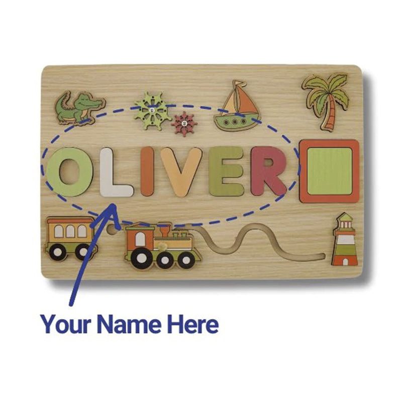 Custom Name Montessori Board wooden personalized name puzzle for kids skill development educational toy