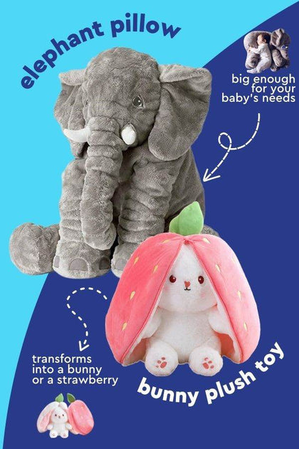 Bunny + Elephant Pillow 40cm