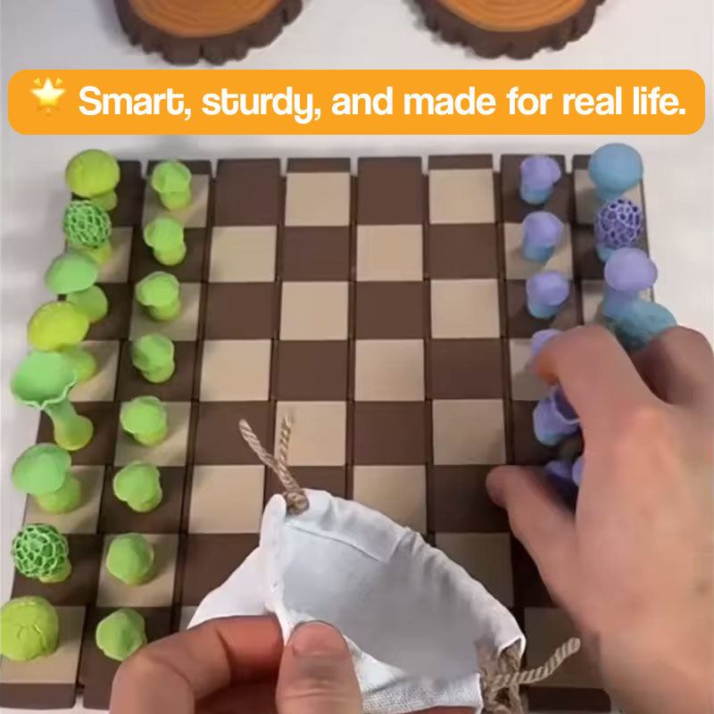 Magnetic Mushroom-Themed Chess Set