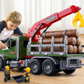 Oversized Timber Transport Toy Truck with Crane