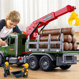 Oversized Timber Transport Toy Truck with Crane