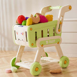 Colorful children's pretend shopping cart toy for imaginative play and skill development