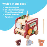 8-in-1 Wooden Montessori Busy Bus
