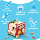 8-in-1 Wooden Montessori Busy Bus