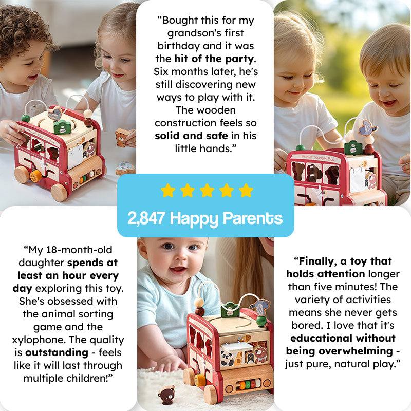 8-in-1 Wooden Montessori Busy Bus