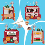 8-in-1 Wooden Montessori Busy Bus