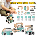 TinyBuilder Wooden Montessori Vehicle Set