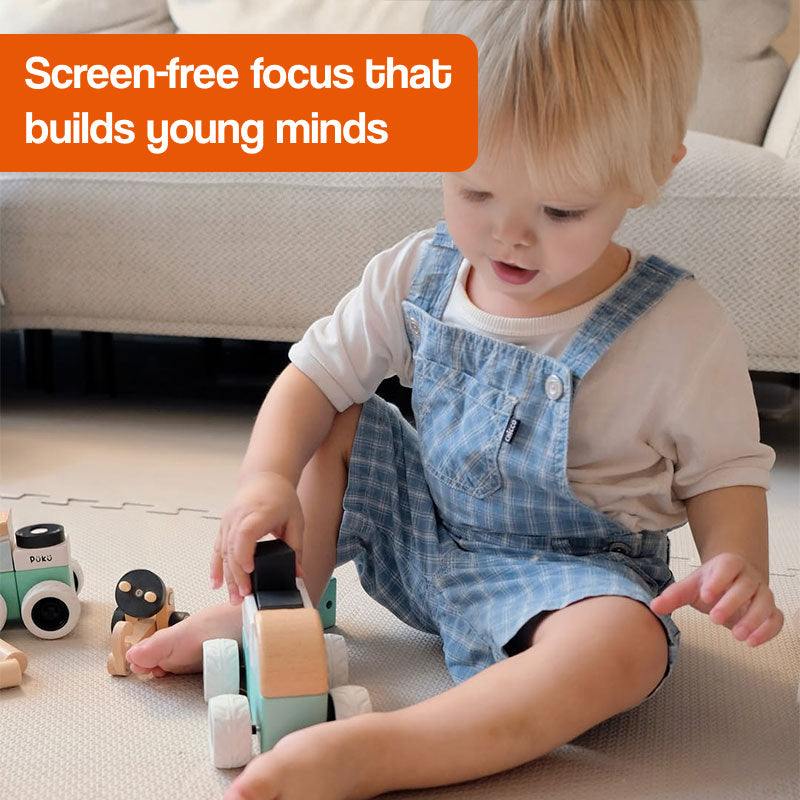 TinyBuilder Wooden Montessori Vehicle Set