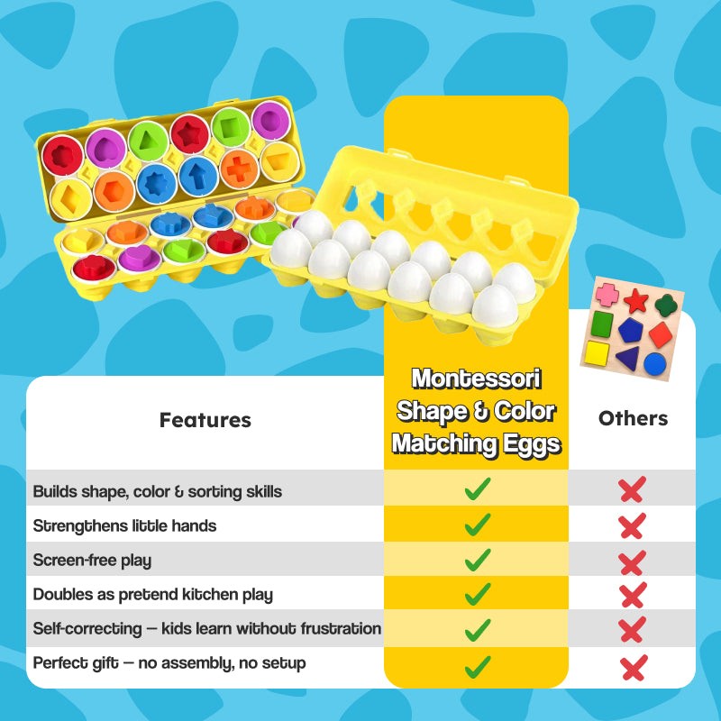 Montessori Shape & Color Matching Eggs
