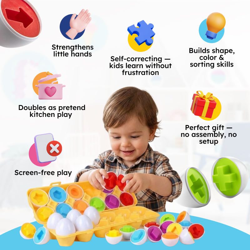 Montessori Shape & Color Matching Eggs