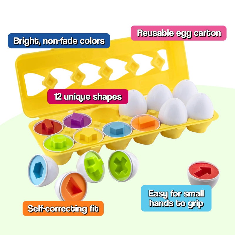 Montessori Shape & Color Matching Eggs