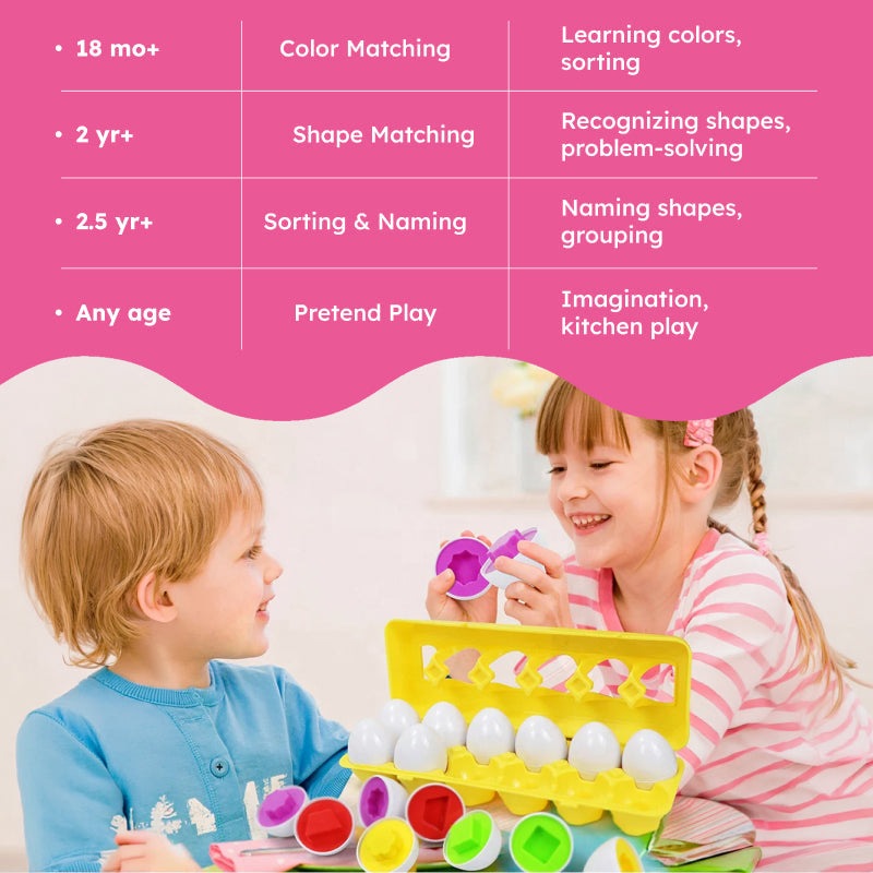 Montessori Shape & Color Matching Eggs