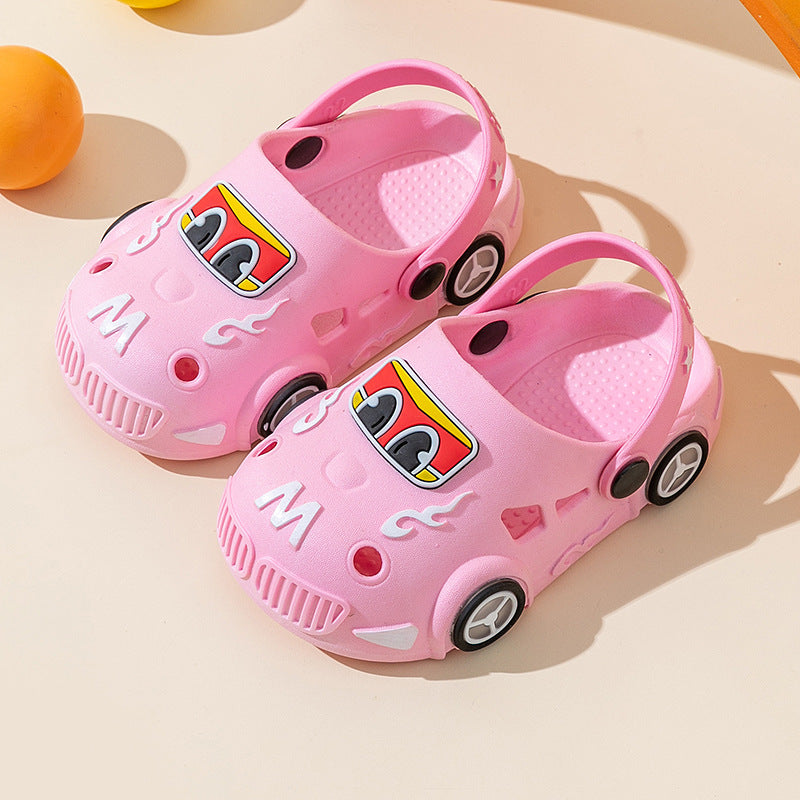Light-Up Car Cartoon Slip-On Sandals with Closed Toe Anti-Slip Soft Sole (view 15)