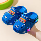 Light-Up Car Cartoon Slip-On Sandals with Closed Toe Anti-Slip Soft Sole (view 6)