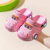 Light-Up Car Cartoon Slip-On Sandals with Closed Toe Anti-Slip Soft Sole (view 9)