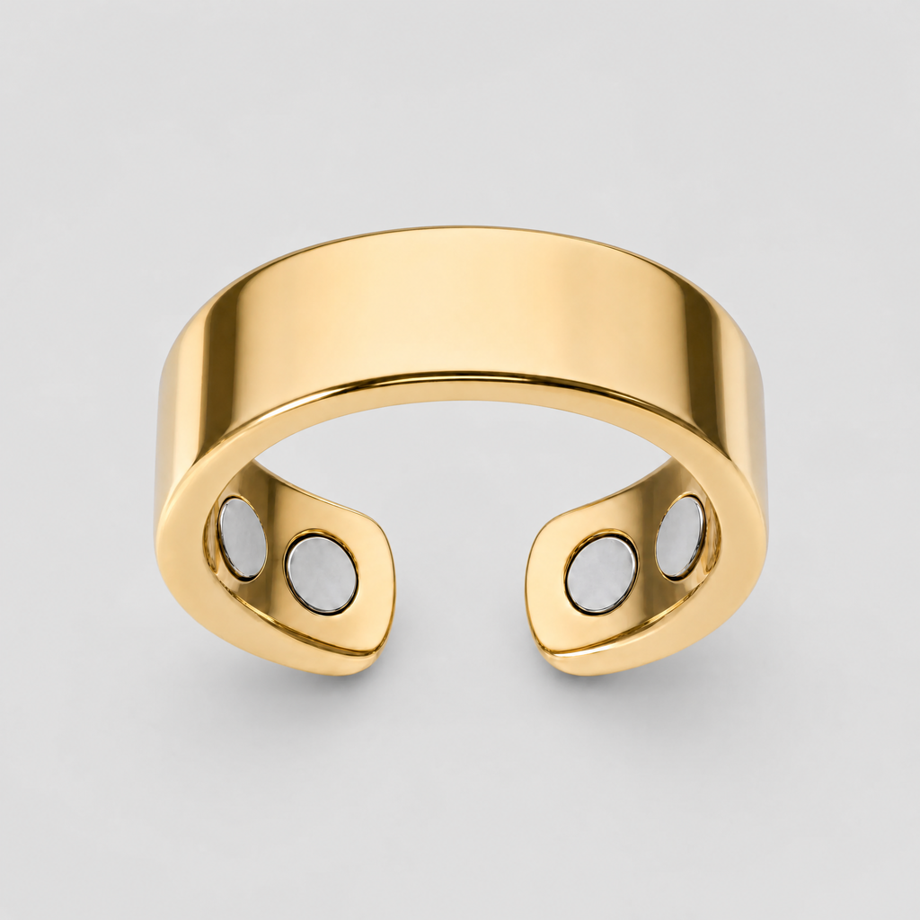 Hematix gold magnetic ring with four magnets