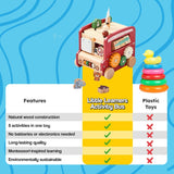 8-in-1 Wooden Montessori Busy Bus
