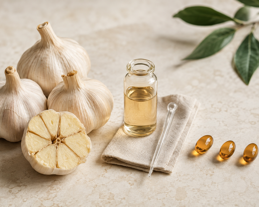 Aged garlic extract being tested in a lab