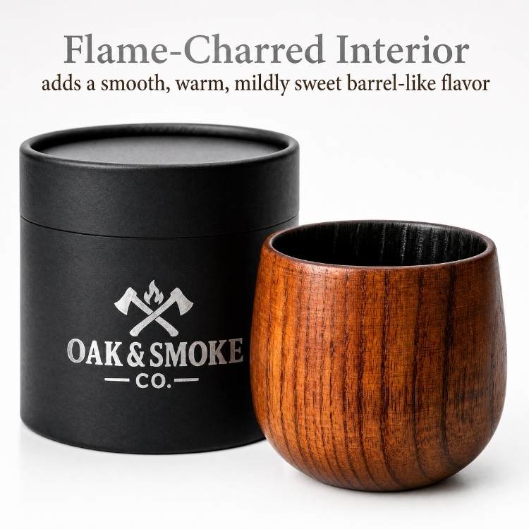 Oak & Smoke Handcrafted Wood Whiskey Cup