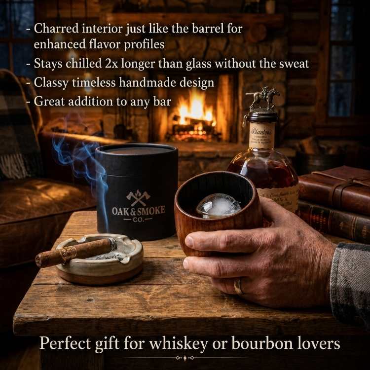 Oak & Smoke Handcrafted Wood Whiskey Cup