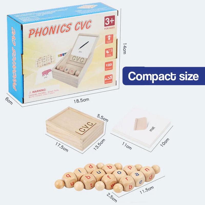 Wooden Rotation CVC Block Letters Teaching Toy