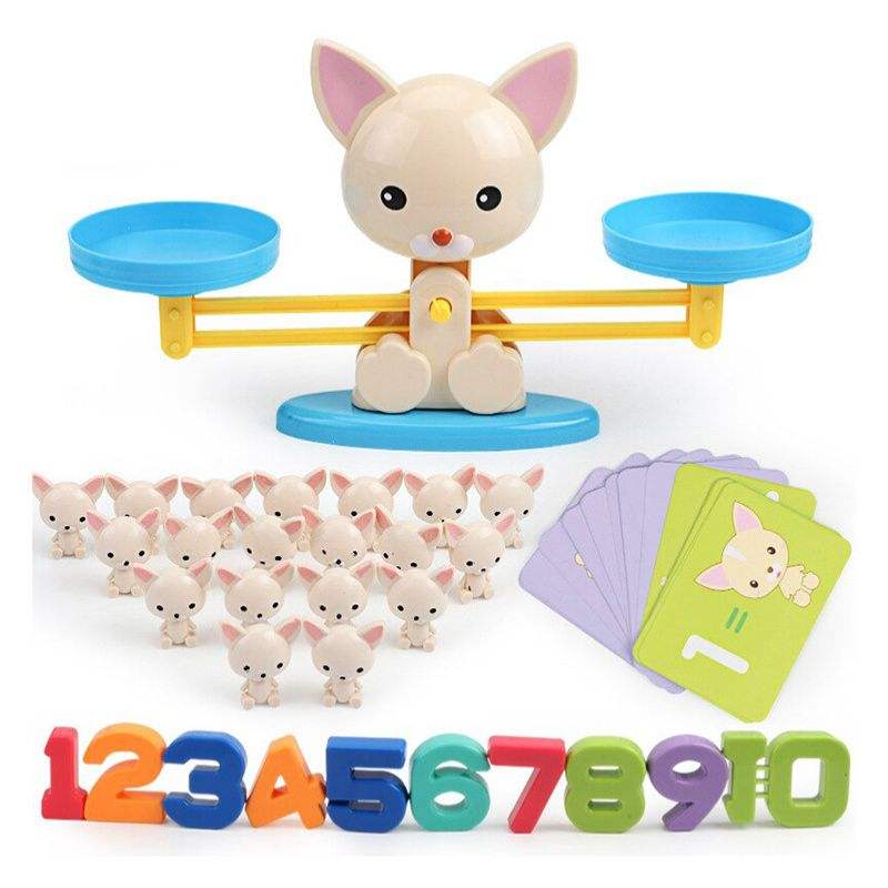Balance Math Game With Pet Figurines – gift idea for kids and grandchildren