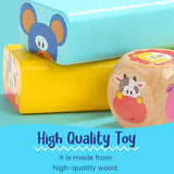 Colored Wooden Blocks with Animal Patterns Cards