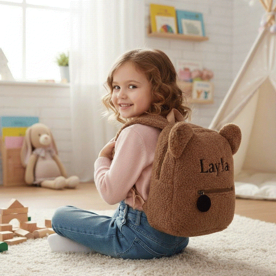 Custom Name Teddy Bear Backpack