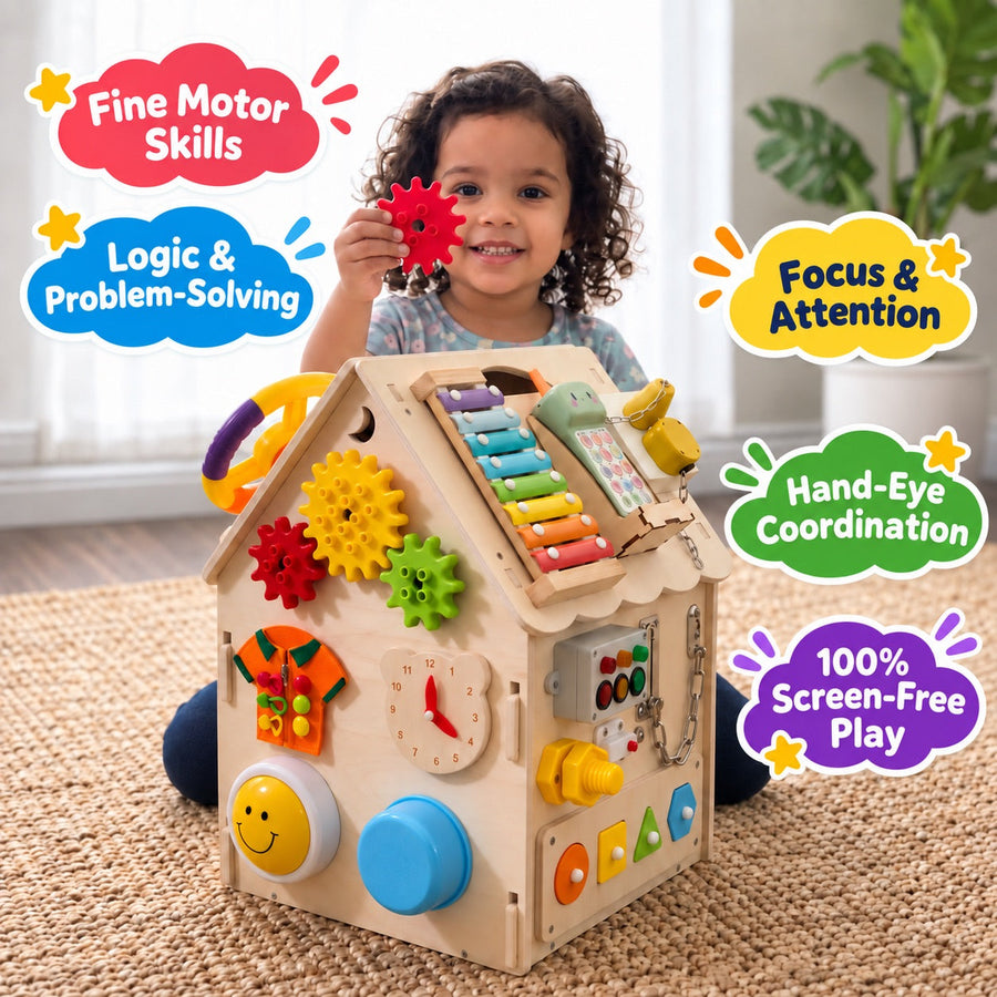 Wooden Montessori Busy House
