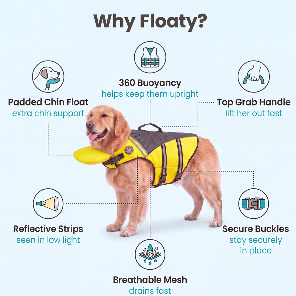 HeadUp - dog life jacket with chinlift® head rest
