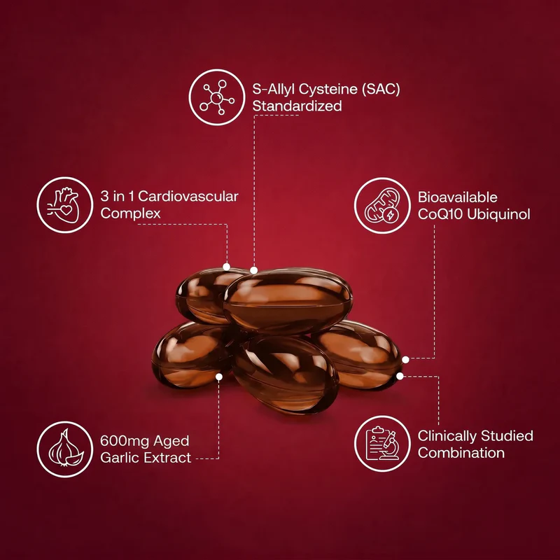 Aldera aged garlic extract and CoQ10 ubiquinol softgels