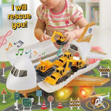 Little Hero Command Center airplane toy with ramp launcher, rescue vehicles, lights, and sounds for imaginative play.