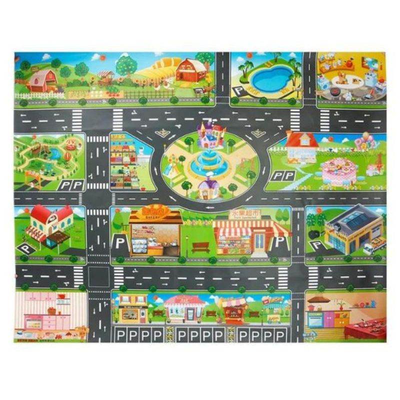 Montessori City Map with Detachable Car Toys