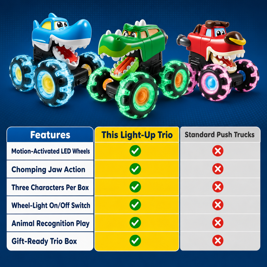 Motion-Activated Monster Truck Toy Set