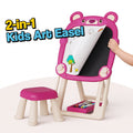 Foldable Double-Sided Kids Art Easel with Stool