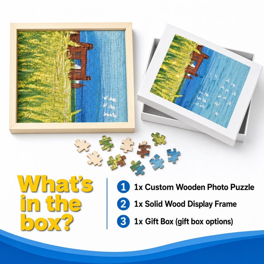 Custom Photo Wooden Puzzle 6*4 with Solid Wood Frame