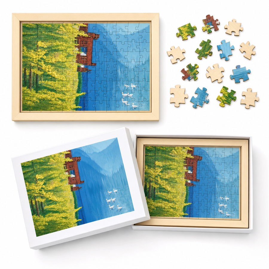 Custom Photo Wooden Puzzle 6*4 with Solid Wood Frame