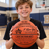 To My Grandson Never Forget How Much I Love You | Personalized Basketball