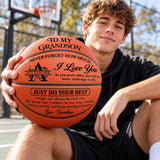 To My Grandson Never Forget How Much I Love You | Personalized Basketball