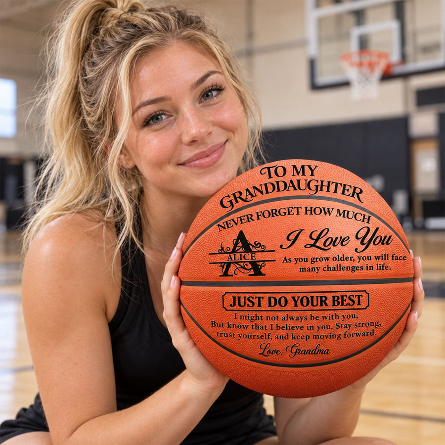 To My Grandson Never Forget How Much I Love You | Personalized Basketball