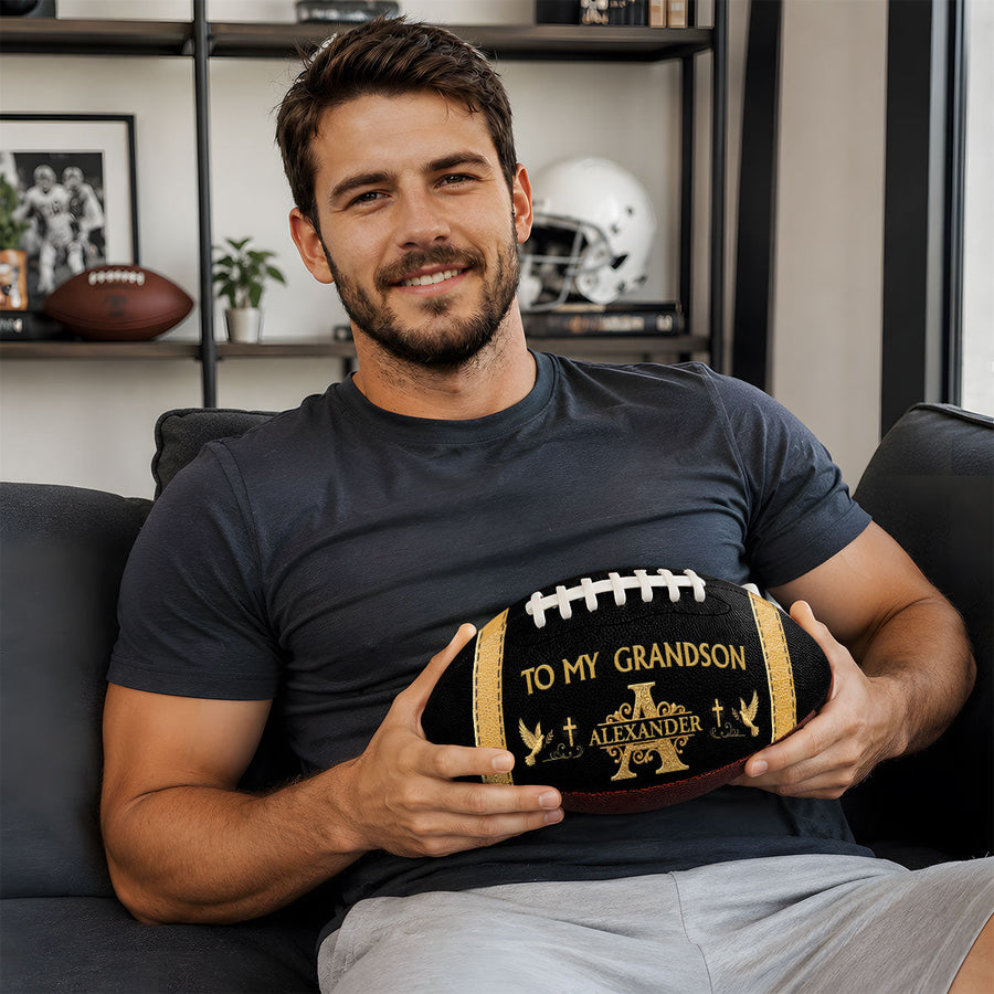 To My Grandson | Personalized Football