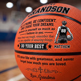 To My Grandson My Son Be Strong And Chase Your Dream | Personalized Basketball