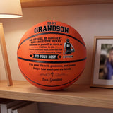To My Grandson My Son Be Strong And Chase Your Dream | Personalized Basketball