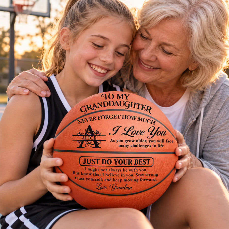 To My Grandson Never Forget How Much I Love You | Personalized Basketball