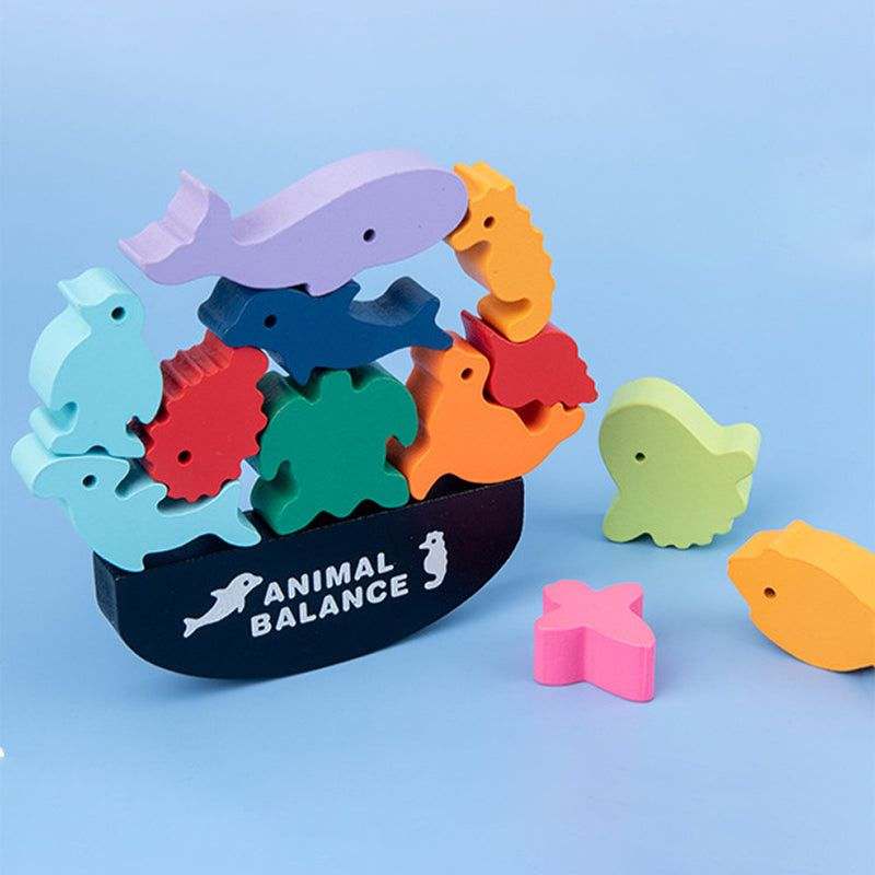 Wooden Animal Balancing Block Game – educational toy